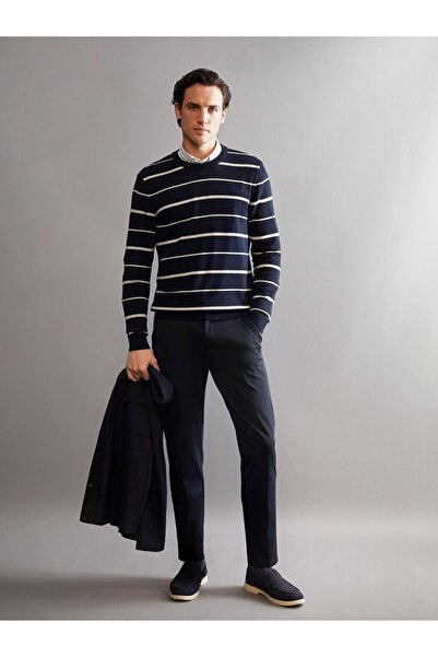 LC Waikiki Блестящи селекции от Shining Store | Мъжки пуловер с райета и велосипедна яка