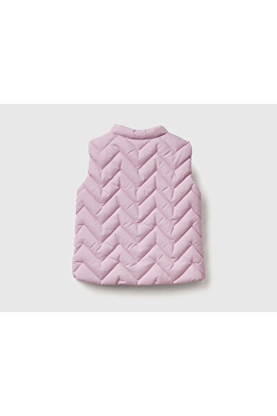 United Colors of Benetton Baby lilac zigzag stitched mandarin collar vest