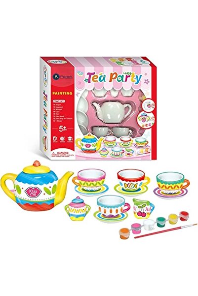 Generic Eperks Paint Your Own Tea Set - Paint Your Own Tea Cups and Pot – Com...