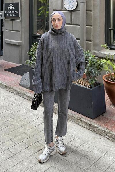 lamelif Turtleneck Sweater Anthracite