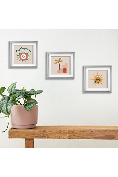 Genel Markalar SİLVER Yapışkanlı Sök Tak Renkli Klasik Kare Çerçeveler - 3'lü...