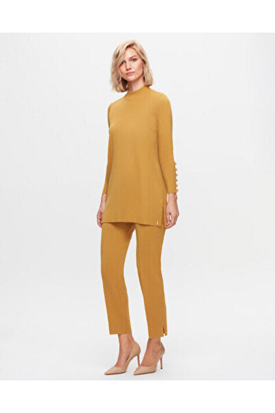 MISS DALIDA T25K-6001 Uzun Kollu Basic Triko Tunik DOTE-MUSTARD