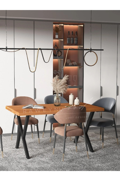 raweyn Anteres Doğal Ahşap Yemek Masası - 85x130