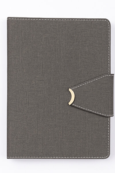 Andofis 2026 Smart Diary – калкулатор и сменяеми вътрешни страници, заключен синтетичен кожа, сив