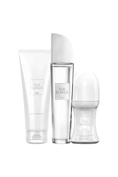AVON Set Pur Blanca 3 products - Eau de toilette 50 ml, Body lotion 125 ml, and Roll-on 50 ml, Avon, 225