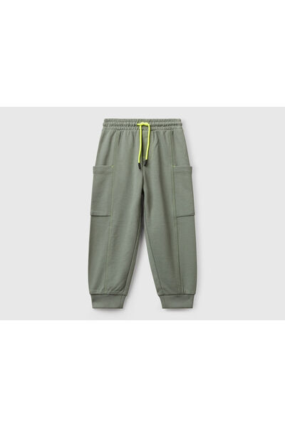 United Colors of Benetton Baby Khaki Drawstring Side Pocket Relaxed Fit Jogge...