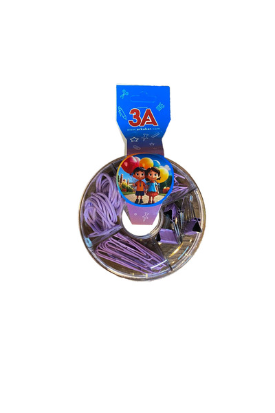 Ark Set de agrafe pentru hârtie cu cutie rotundă 3A, violet