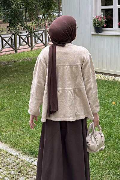 lamelif Πλεκτό πουλόβερ με κορδόνια στο λαιμό Μπεζ