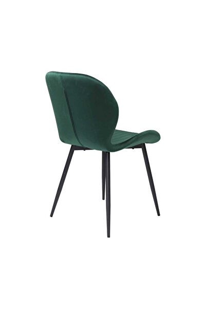 ARTA DOOR Set of 4 Opal Chairs Dark Green Metal Legs, Modern, Kitchen, Living Room, Bedrooms, Hallways, Textile