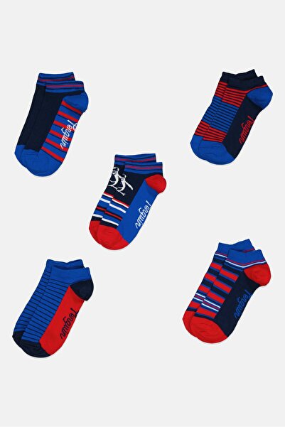Original Penguin Kids Boy 5 Pairs Stripe Ankle Socks, Multicolor