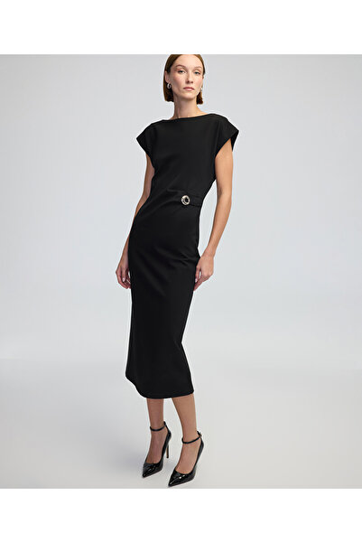 İpekyol Metal aksesuarlı midi elbise