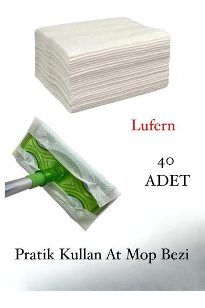 Lufern 40 Adet Tak Kullan At Islak Mop Yüzey Temizlik Bezi Havlusu İz Bırakma...