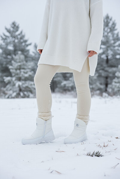 JOJO KIDS Women'S/Girls' Thick-Soled Waterproof Winter Zippered Snow Boots with Fur Lining and Membrane