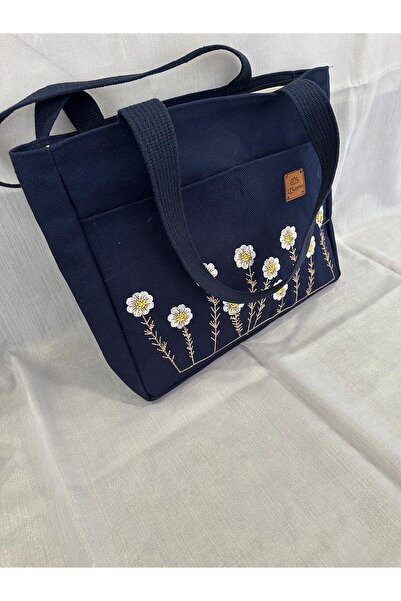 LTS bag Daisy Embroidered Linen Bag