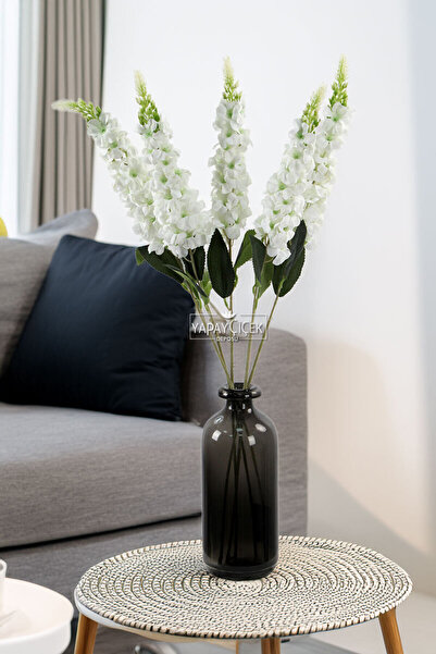 Yapay Çiçek Deposu Yapay Çiçek Snapdragon Dali 70 cm Beyaz