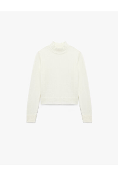 Koton Yumuşak Dokulu Dik Yaka Uzun Kollu Triko Kazak