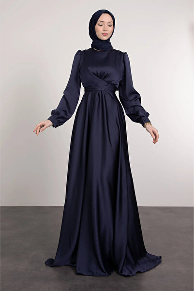 Tesettür Diyarı Rochie de seară cu decolteu tip Yakadan și legătură în talie ...