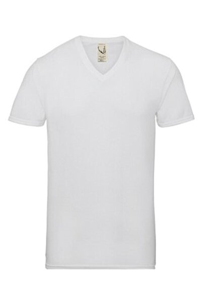 unbranded - Men's T-shirt, 100% cotton, V-neck, white, size 2XL