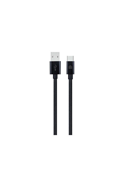 Dviced Cablu de date USB-A la USB-C, nailon textil, 1,25 m, negru