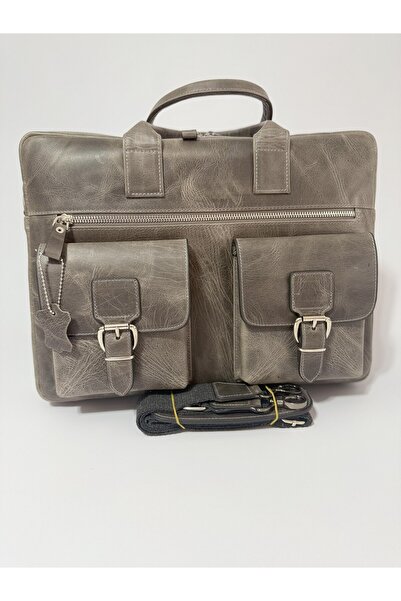 Nevgiss Aksesuar Real Leather Laptop Bag with Shoulder Strap and Compartments (up to 16 Inches)