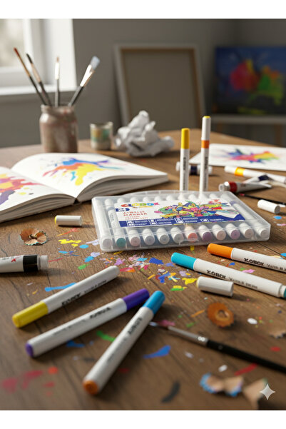 Globox AKRİLİK KALEM SETİ MARKÖR 24 RENK TEKSTİL VE SERAMİK BOYAMA İÇİN İDEAL