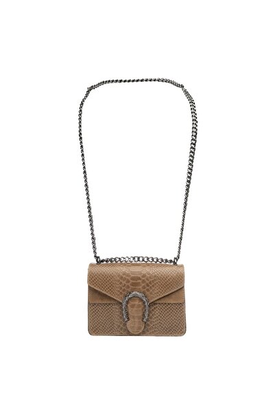 Toro Nero - Geantă de damă din piele, Dalia mică, maro