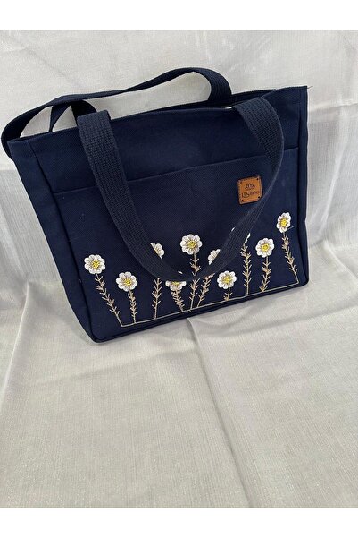 LTS bag Daisy Embroidered Linen Bag