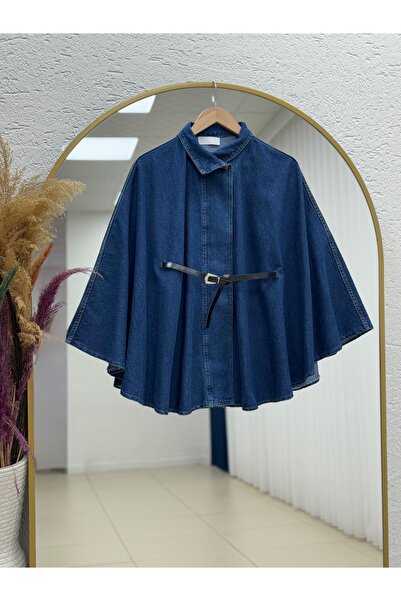 BENAHOLL معطف مهسا المزود بحزام من الدنيم - LS7778 أزرق داكن