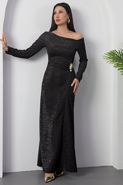 PULLIMM Φόρεμα με μακρύ μανίκι με αγκράφα στη μέση Degaje 2025-4361