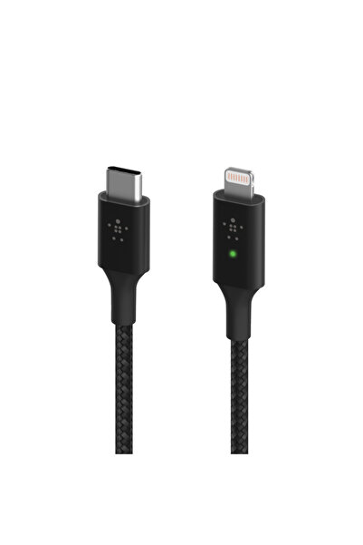 Belkin Smart LED USB-C to Lightning Data Cable, Black