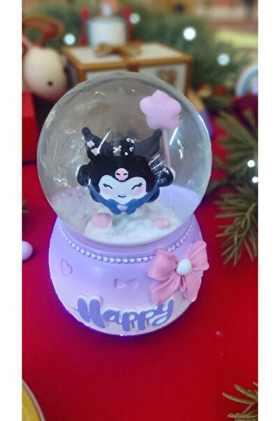 FAMEMUS ACCESSORY Kuromi Işıklı ve Müzikli Hediyelik Kar Küresi Boyut 15 cm O...