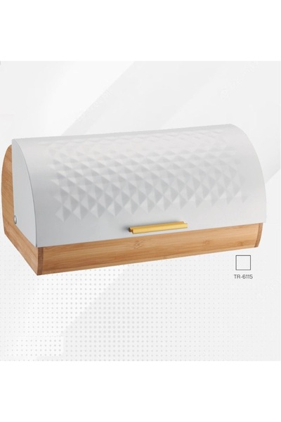 Arow - Dubai Rhoda Bamboo Metal Rail Lid Bread Cabinet Bread Box
