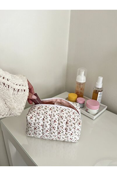 Lulishop Кадифена розова чантичка за грим СРЕДЕН РАЗМЕР