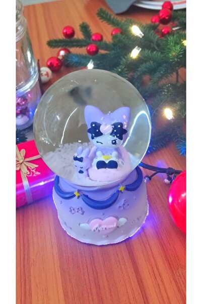 FAMEMUS ACCESSORY Kuromi Işıklı ve Müzikli Hediyelik Kar Küresi Boyut 15 cm O...