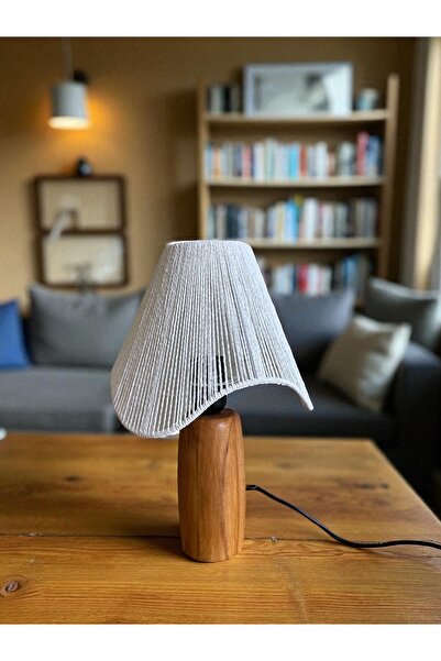 KorFam Wicked Handmade Bohemian Asymmetric Shape Rustic Lampshade with Wooden Legs