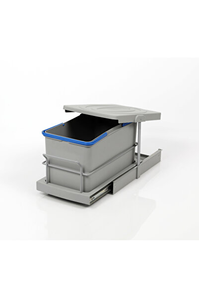 Fly Mobilya Teleskopik Raylı Çöp Kovası 16 Litre Gri