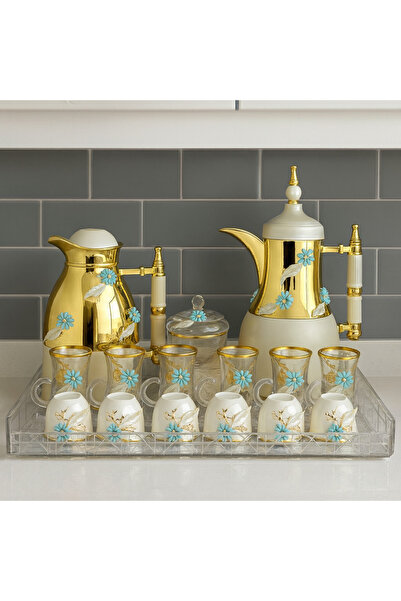 Radin Thermose Set Of 22Pieces 2Pc Thermose 6Tea Cups With 6soucers 6Cawa Cup 1Tray 1Sugar Bowl For Home