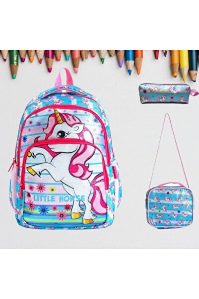 KY Unicorn Blue Set ortopedic pentru școala primară pentru fete, 3 piese, sup...