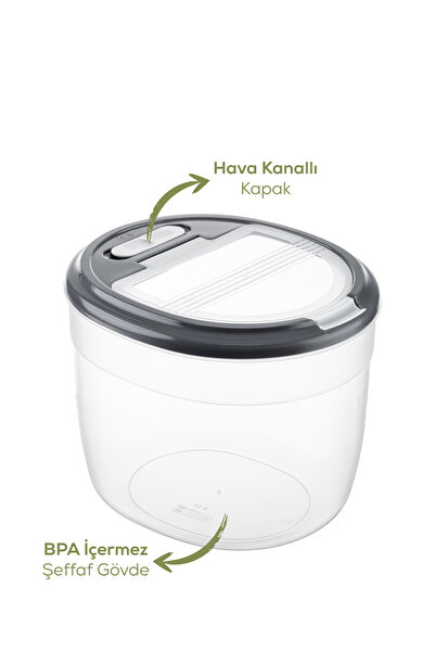 Vienev 2'li 8 Litre Büyük Boy Plastik Deterjan Saklama Kutusu – Koyu Gri Kapaklı