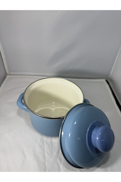 EmayeBurada Flame Enamel Mini Pot Egg Boiling Food and Sauce Pot 12cm 900ml