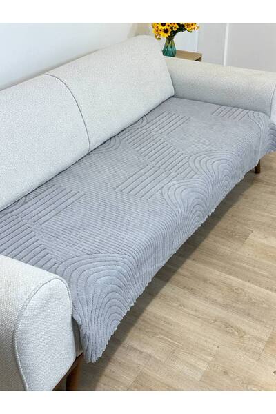 coverbox Kaymaz Taban Süngerli WELSOFT Koltuk - Çekyat Örtüsü 100x210 (1 adet) gri rengi