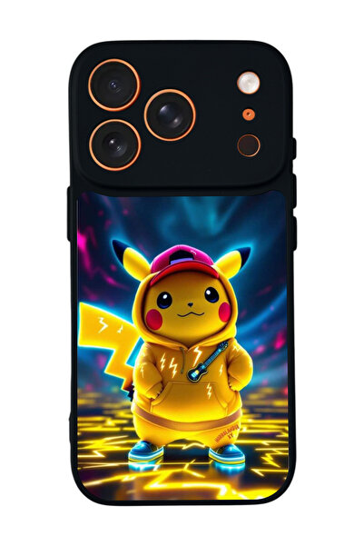 Aksel Kılıf غطاء حماية متوافق مع هاتف آيفون 17 برو من أبل، مطبوع، أسود غير لا...