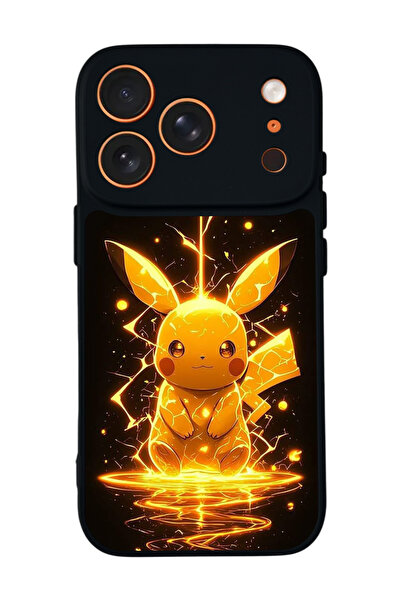 Aksel Kılıf غطاء حماية متوافق مع هاتف آيفون 17 برو من أبل، مطبوع، أسود غير لا...