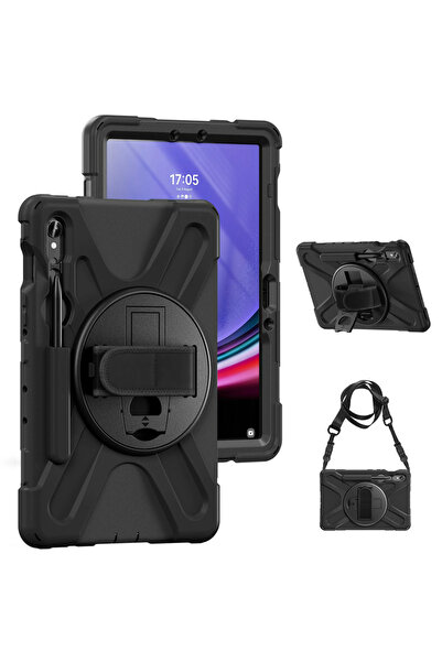 Other Husă Armor cu suport și curea pentru Galaxy Tab S9/ S9 FE (negru)
