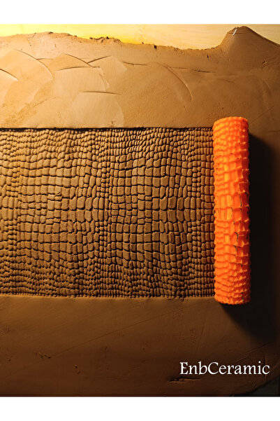 Enbceramic 10 CM SERAMİK & POLİMER KİL KURABİYE DESEN OKLAVASI DOKU MERDANESİ