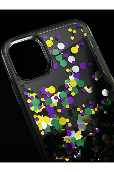 iPhone 11 Uyumlu Renkli Yüzen Pul Tasarımlı Sulu Kılıf