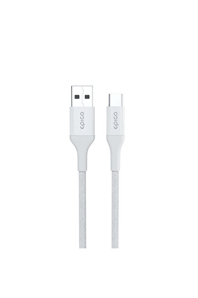 Epico Cablu de date USB-C la USB-A, textil, 1,2 m, alb