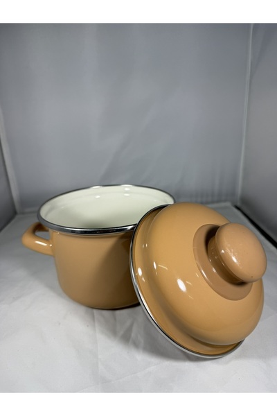 EmayeBurada Flame Enamel Mini Pot Egg Boiling Food and Sauce Pot 12cm 900ml