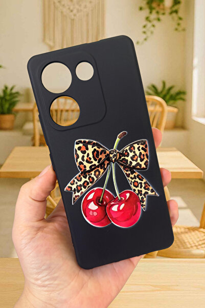 Vip Case TECNO CAMON 20 PRO Uyumlu Kiraz Leopar Fiyonk Desenli Silikon Darbe ...