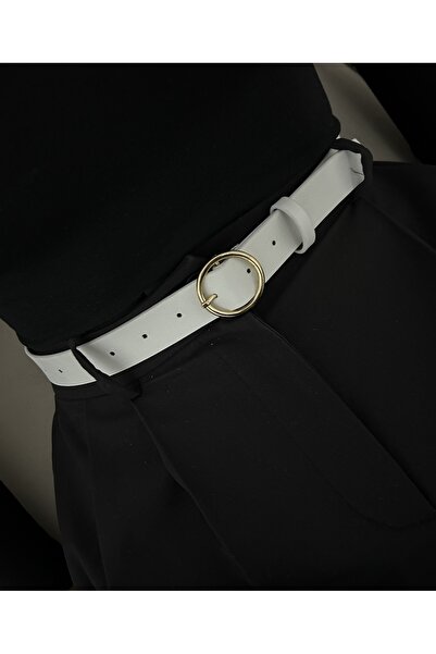 LİA KEMER Cureaua pentru femei Keen Round Gold Buckle Model Curea pentru tali...